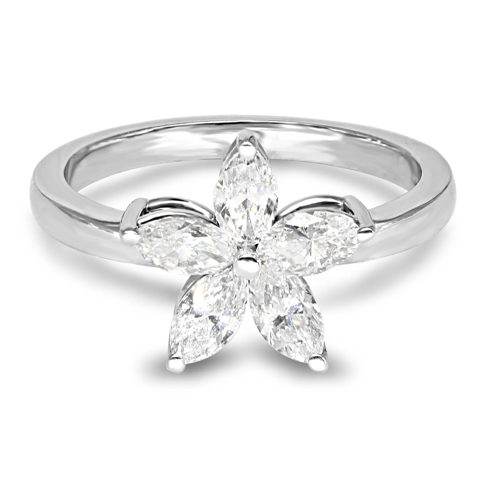 0.75 ct. Marquise Diamond Flower Ring