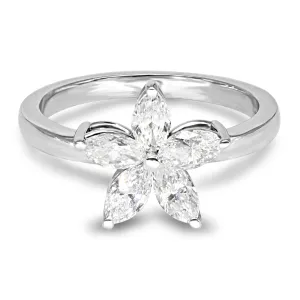 0.75 ct. Marquise Diamond Flower Ring