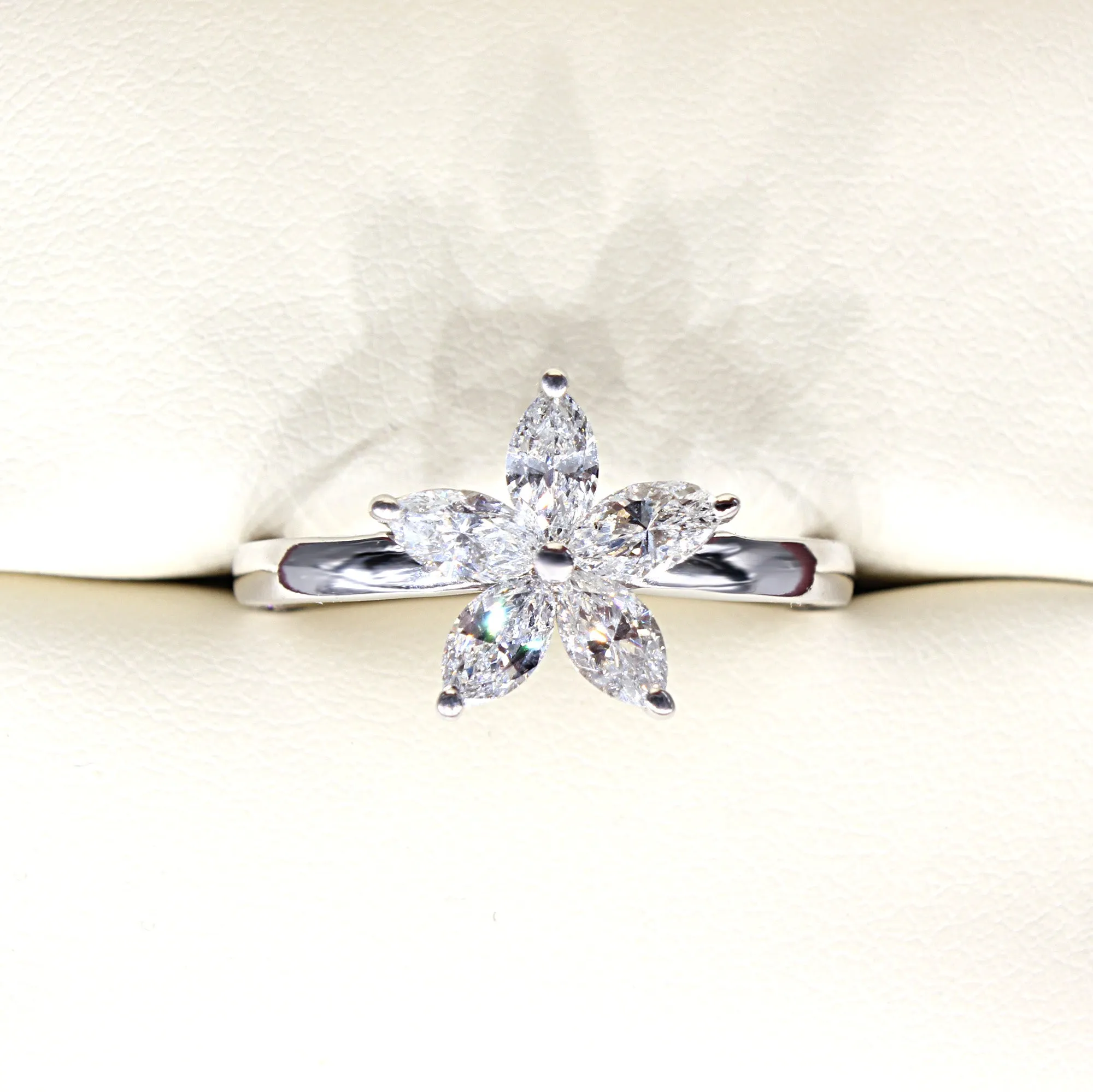 0.75 ct. Marquise Diamond Flower Ring