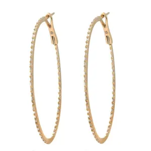 0.86ct Baguette Diamond In&Out Hoop Earrrings 18k Yellow Gold