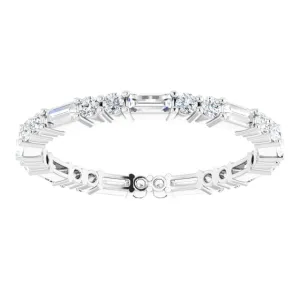 0.94 ct.Round & Straight Baguette Diamond Eternity Band