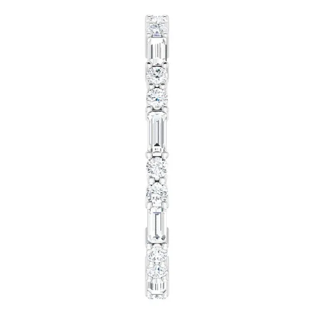 0.94 ct.Round & Straight Baguette Diamond Eternity Band