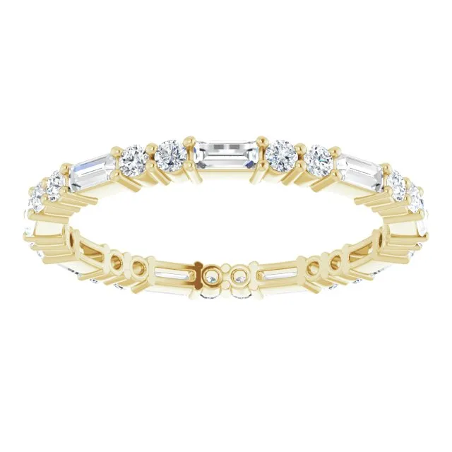 0.94 ct.Round & Straight Baguette Diamond Eternity Band