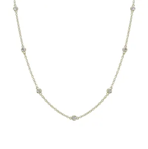 0.96ct t.w. Diamond Bezel Set Diamond By The Yard Necklace