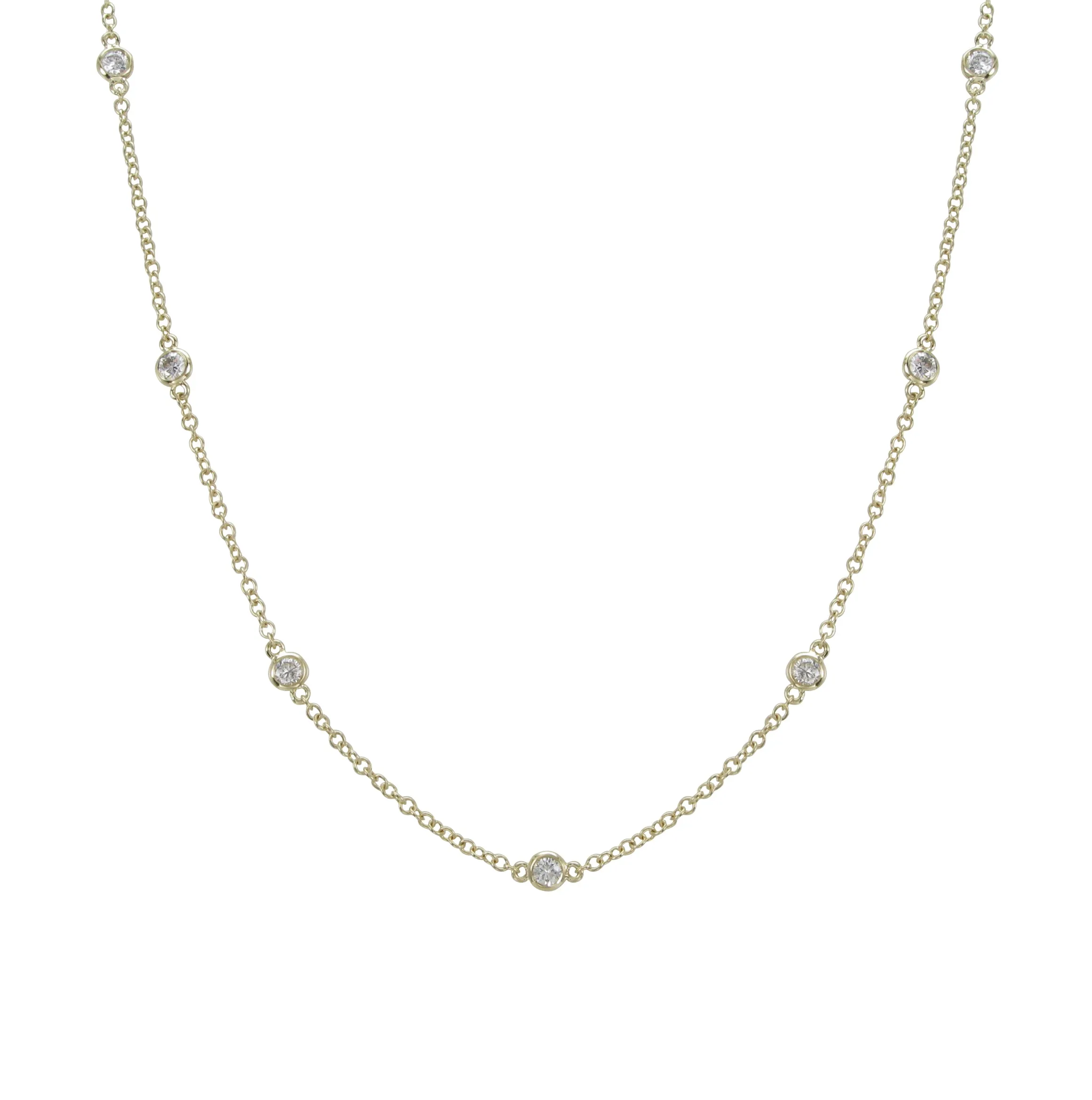 0.96ct t.w. Diamond Bezel Set Diamond By The Yard Necklace