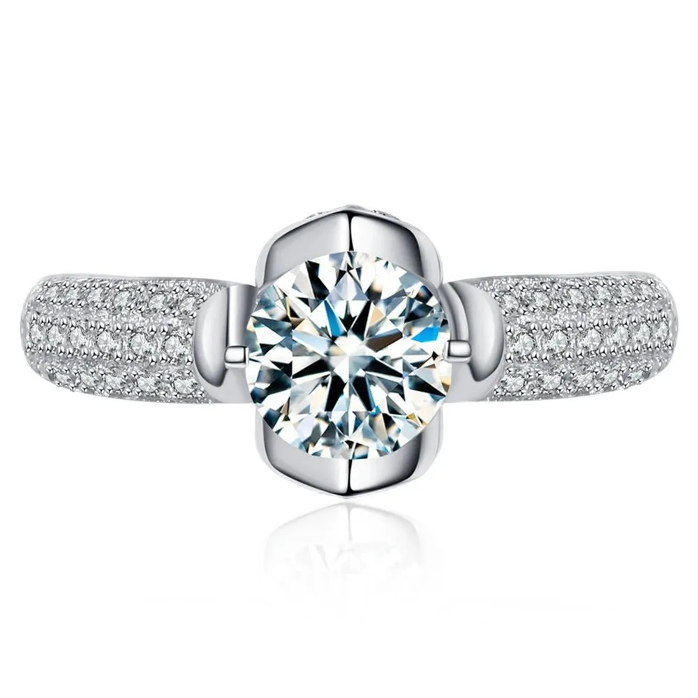 1.0 Ct Round Cut Diamond Engagement Ring