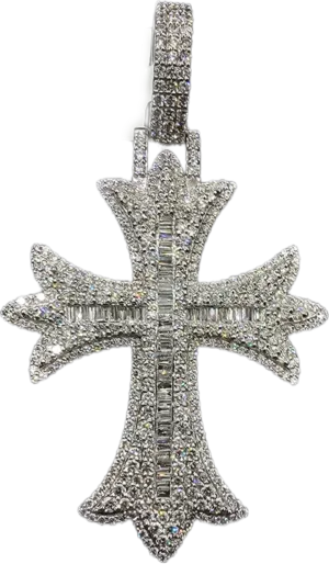 10K Diamond Cross Pendant