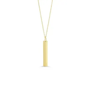 10K Yellow Gold Long Monogram Pendant