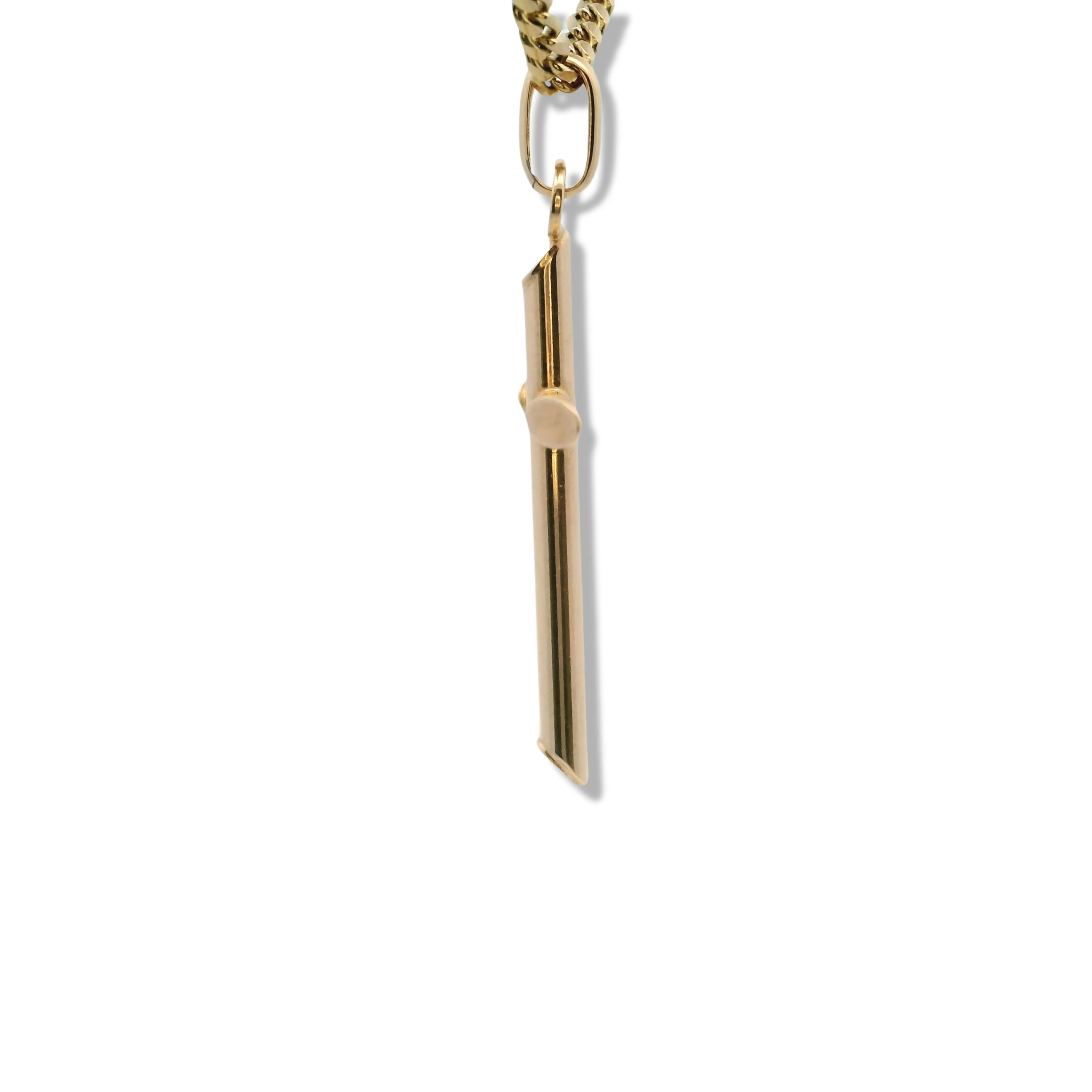 10K Yellow Gold Tube Cross Pendant