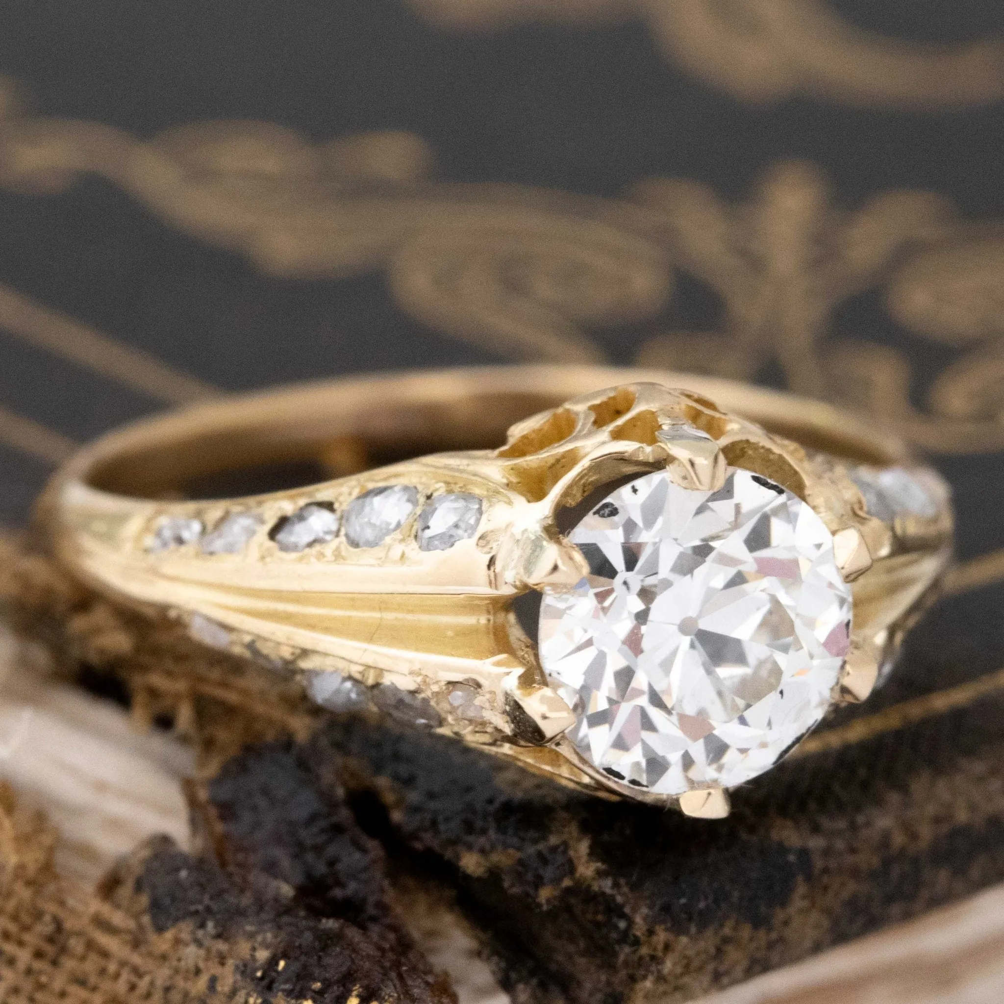 1.40ct Antique Old European Cut Diamond Solitaire, GIA K VS1