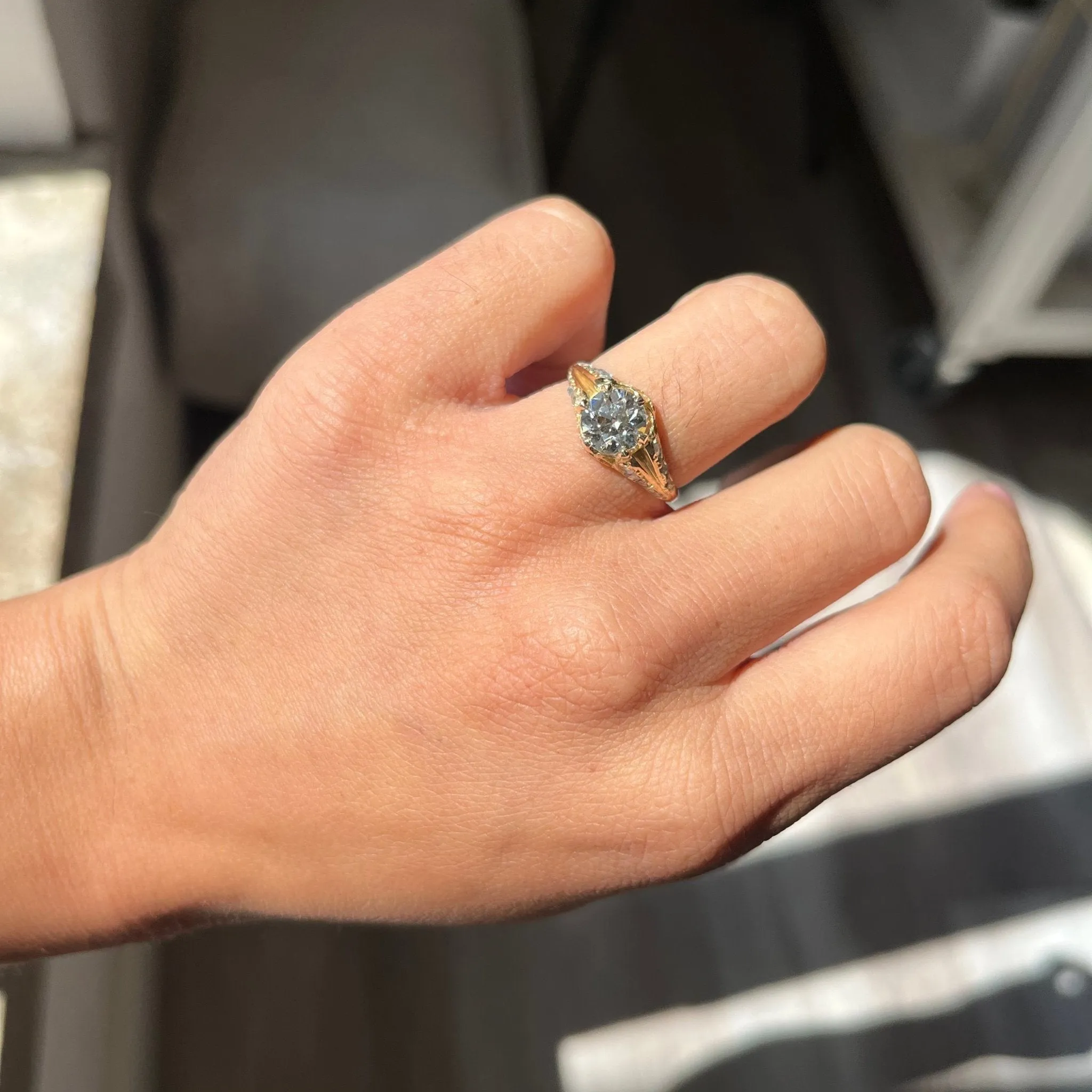 1.40ct Antique Old European Cut Diamond Solitaire, GIA K VS1