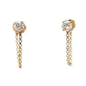 14k Diamond Chain Earrings