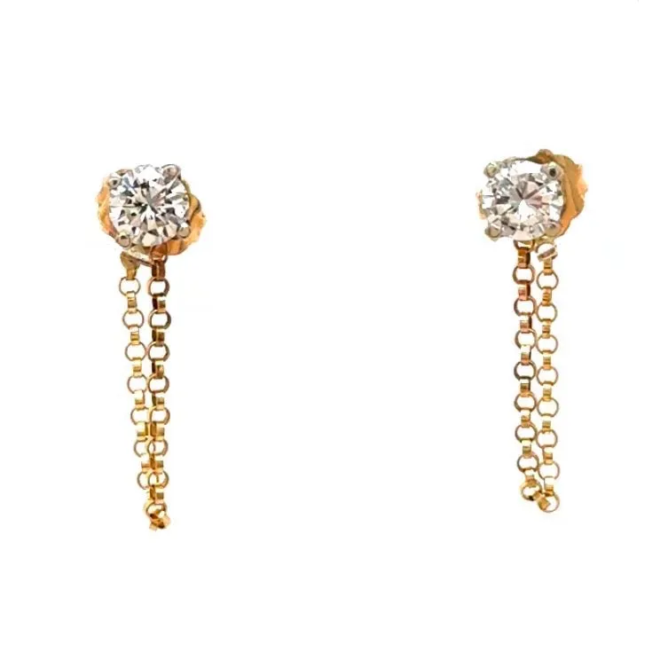 14k Diamond Chain Earrings