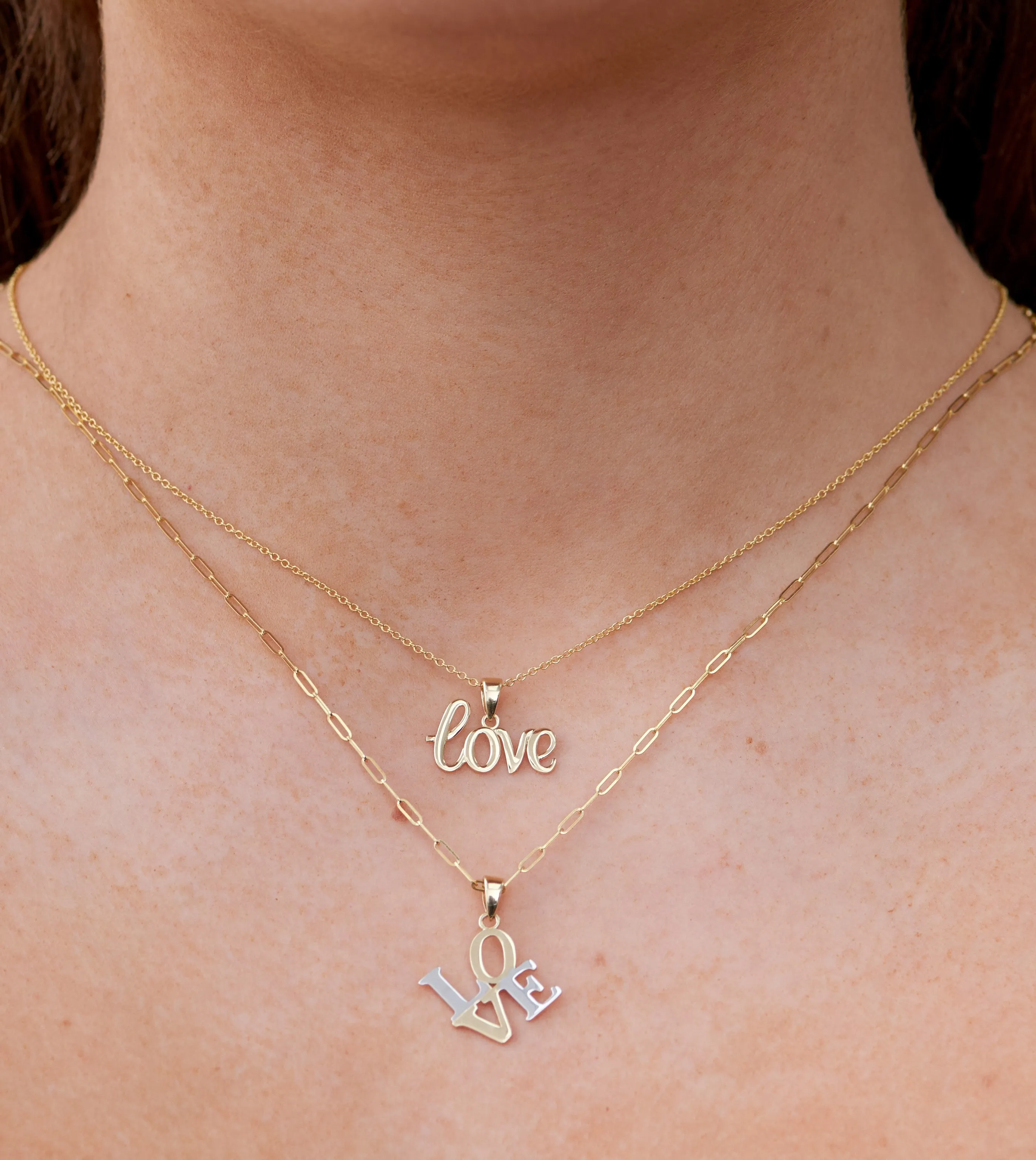 14k Gold Love Script Necklace