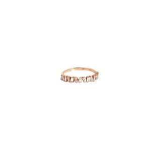 14k Rose  Gold .63ct F VS2 Baguette Shaped Diamond Ring Size 6 3/4