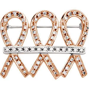 14k Rose Gold & White 32x25mm 3/4 CTW Diamond Brooch
