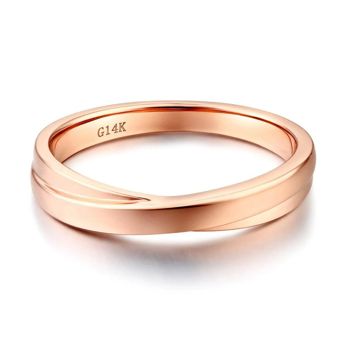 14K Rose Gold Wedding Band Ring
