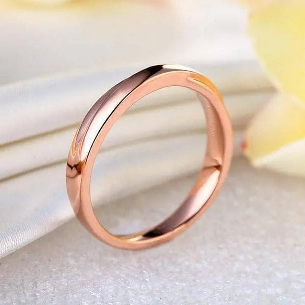 14K Rose Gold Wedding Band Ring