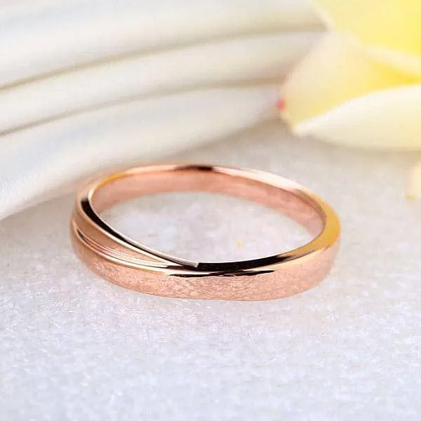 14K Rose Gold Wedding Band Ring