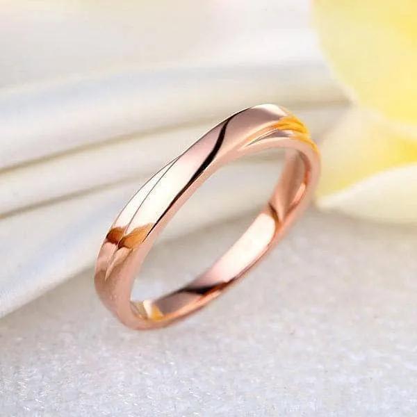 14K Rose Gold Wedding Band Ring