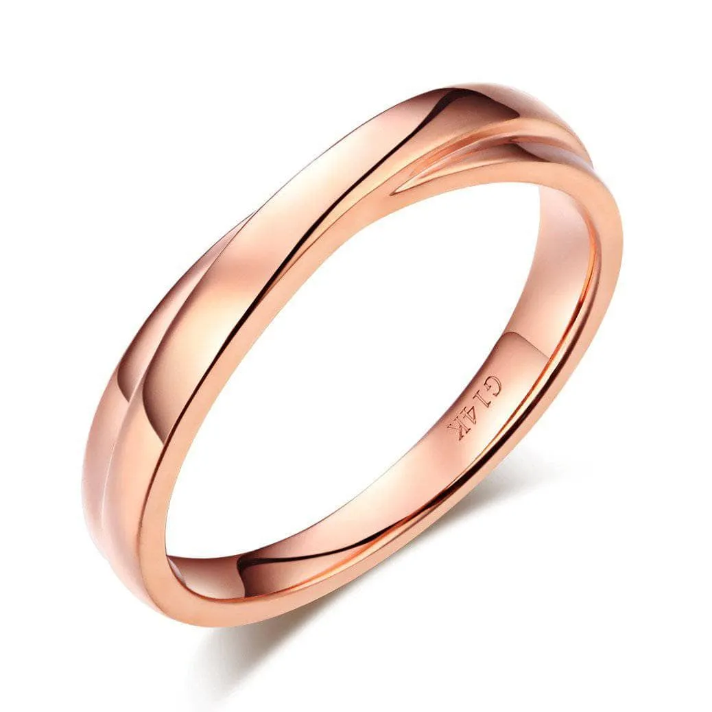 14K Rose Gold Wedding Band Ring