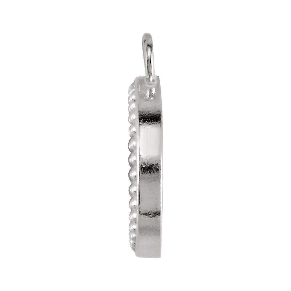 14k White Gold 10.75mm Granulated Toggle Ring