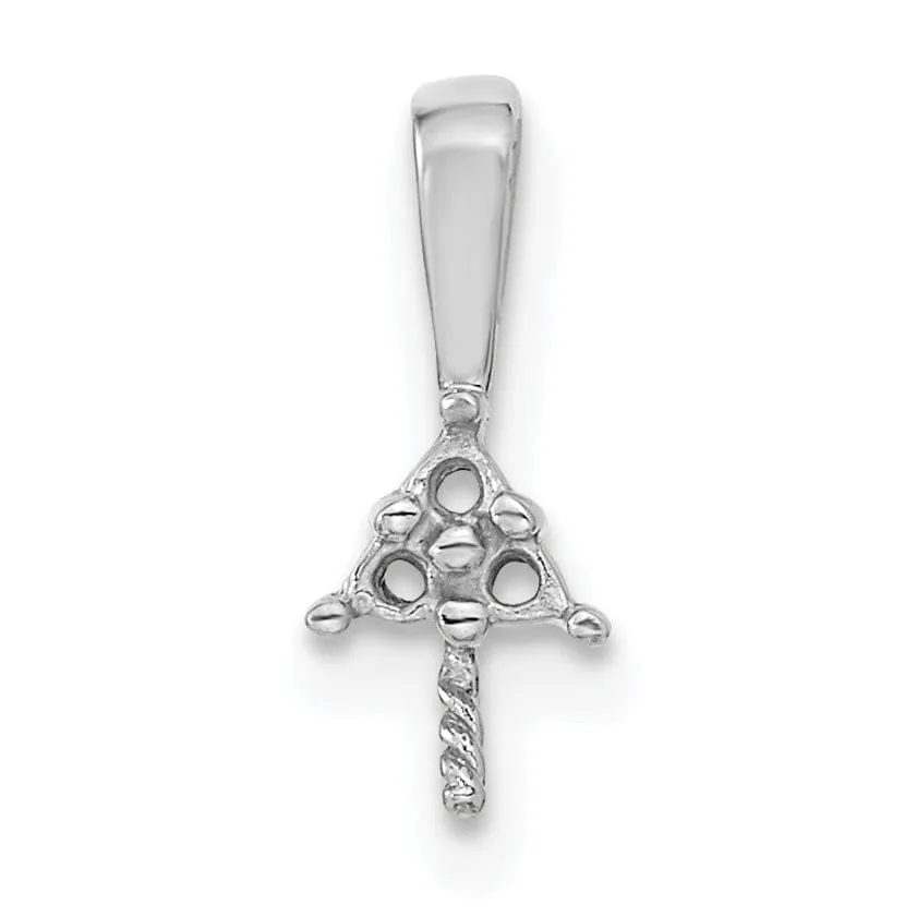 14k White Gold Diamond Pearl Pendant