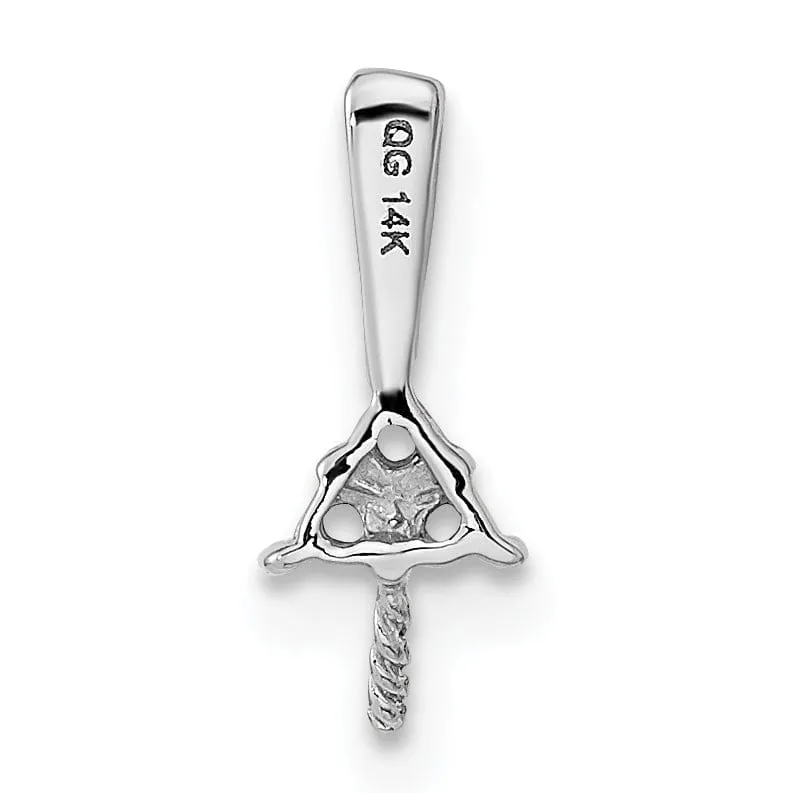 14k White Gold Diamond Pearl Pendant