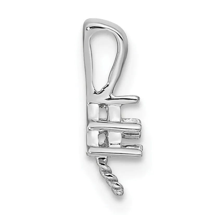 14k White Gold Diamond Pearl Pendant