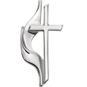 14k White Gold Methodist Cross Lapel Pin