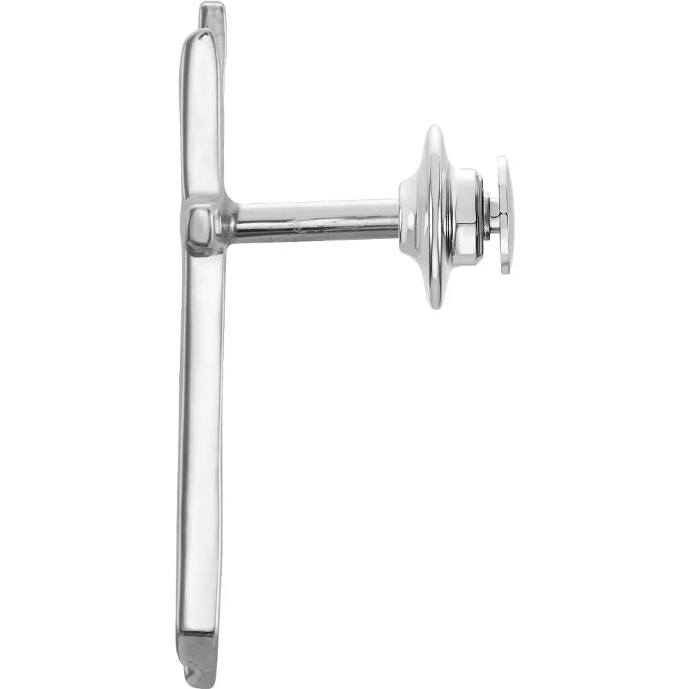 14k White Gold Methodist Cross Lapel Pin