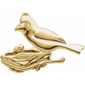 14K Yellow 39.5x28.25 mm Cardinal Brooch