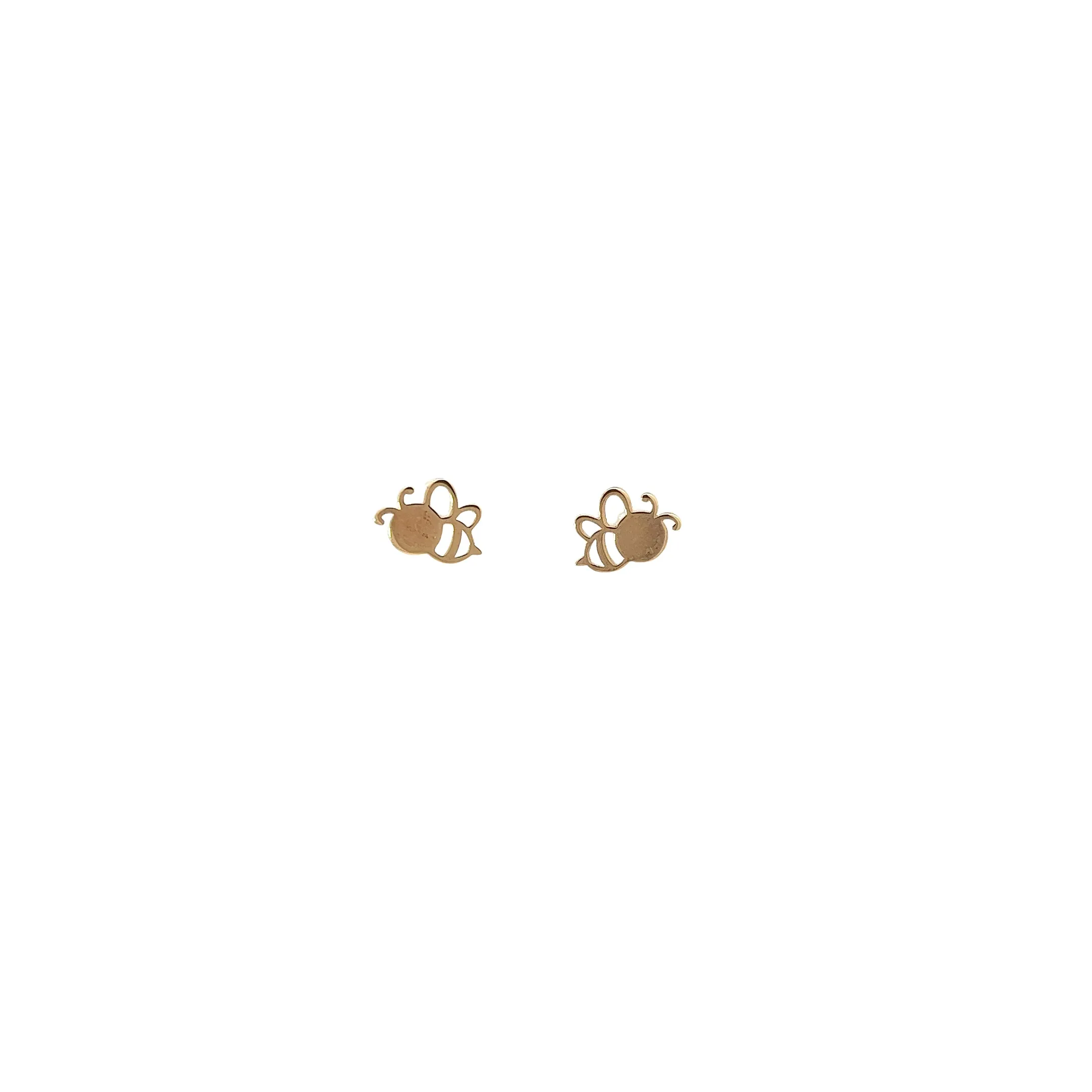 14k Yellow Gold Bee Stud Earrings
