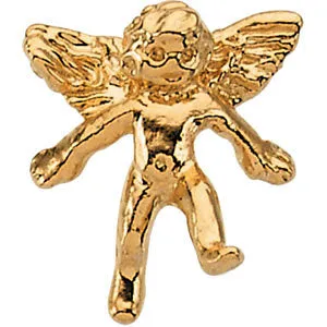 14k Yellow Gold Cherub Lapel Pin