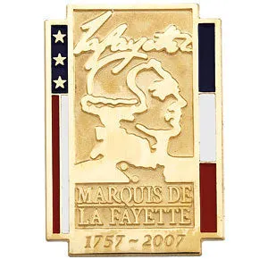 14k Yellow Gold Marquis de La Fayette Commemorative Lapel Pin