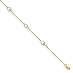 14k Yellow Gold Polished Anklet