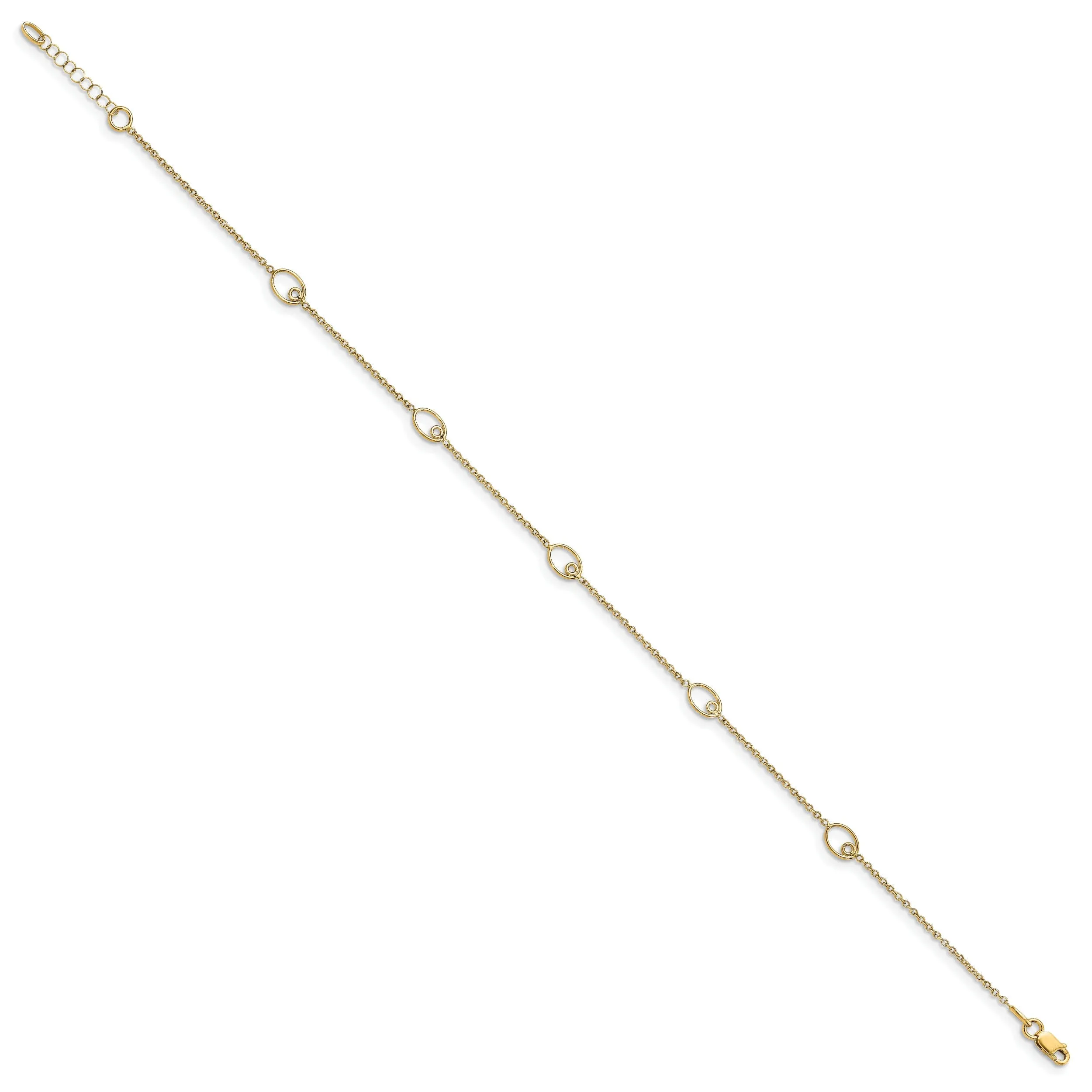 14k Yellow Gold Polished Anklet
