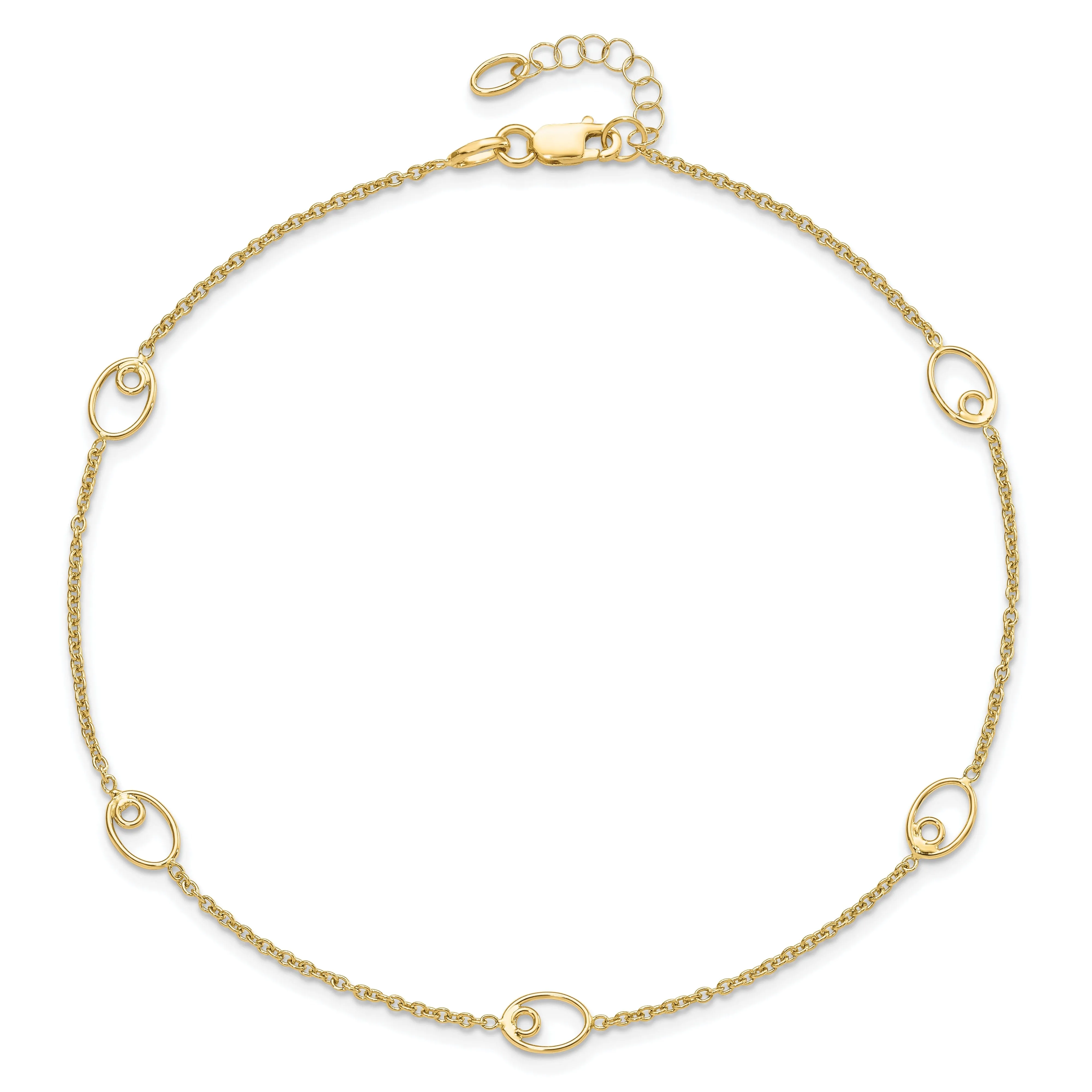 14k Yellow Gold Polished Anklet