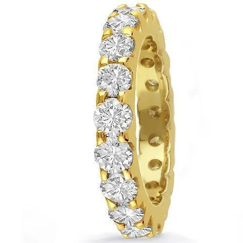 14K Yellow Solid Gold Womens Diamond Wedding Ring Band 3.00 Ctw