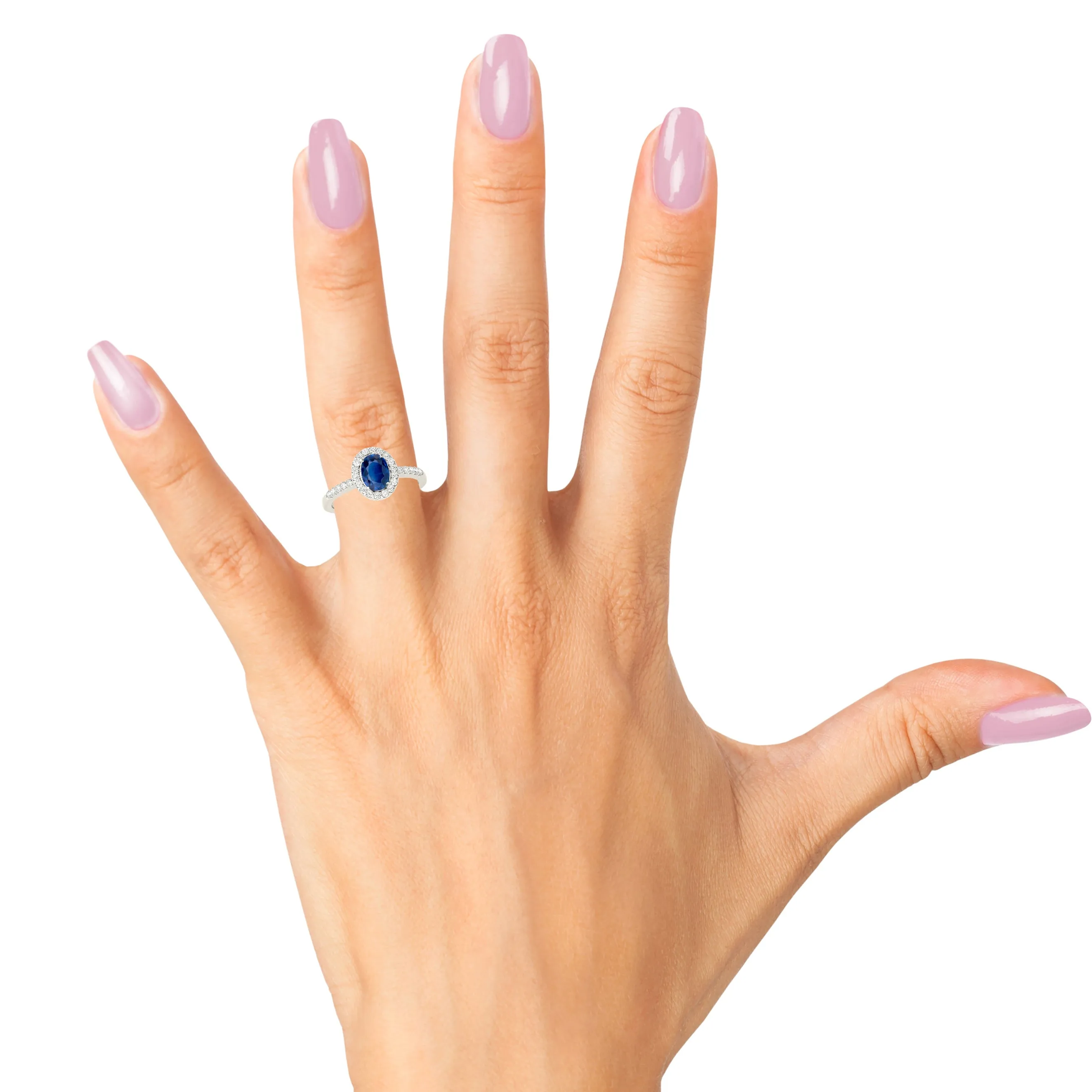 1.50 ct. Genuine Blue Oval Sapphire Ring Halo Style