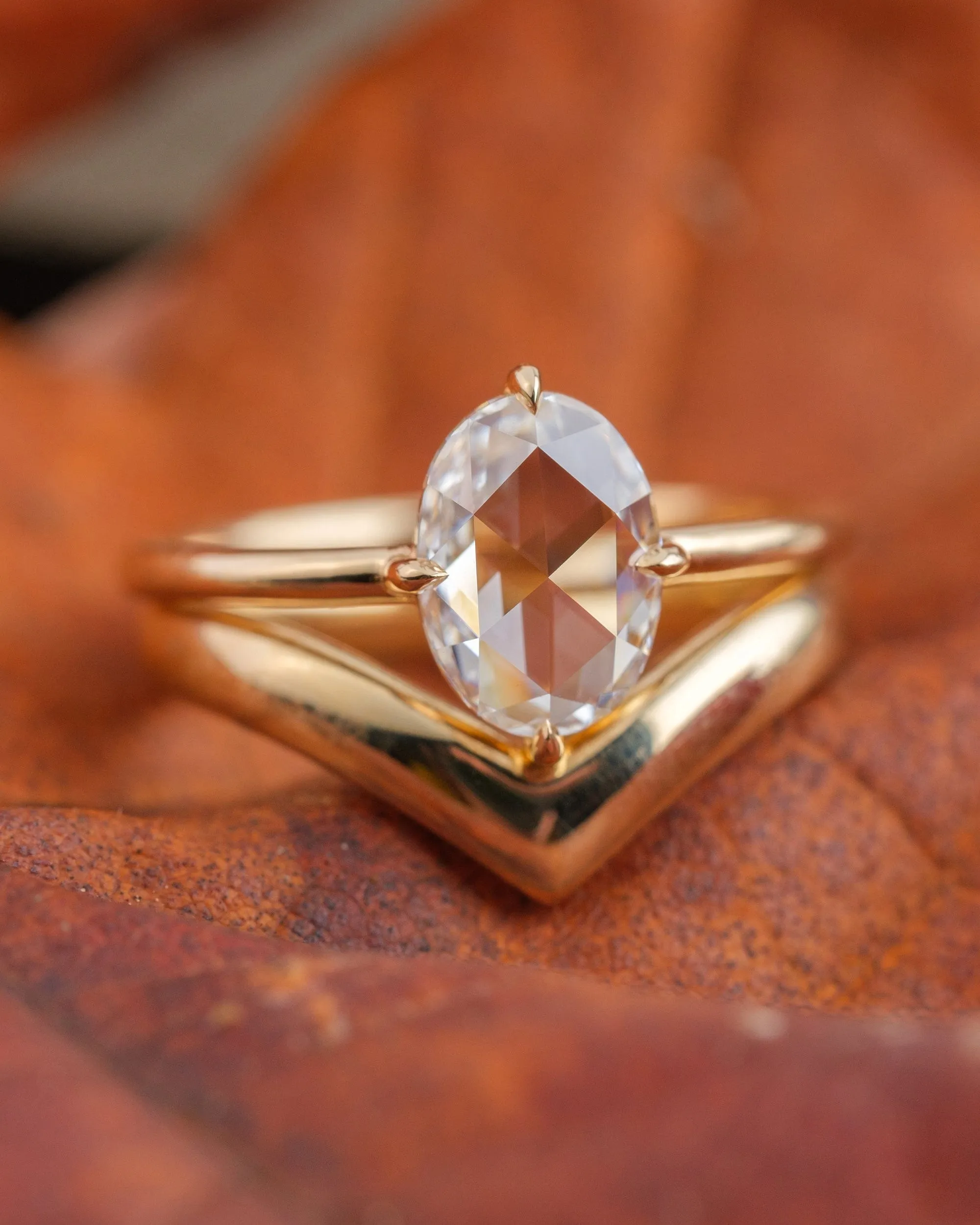 1.51ct Eva Oval Rose Cut Diamond Engagement Ring