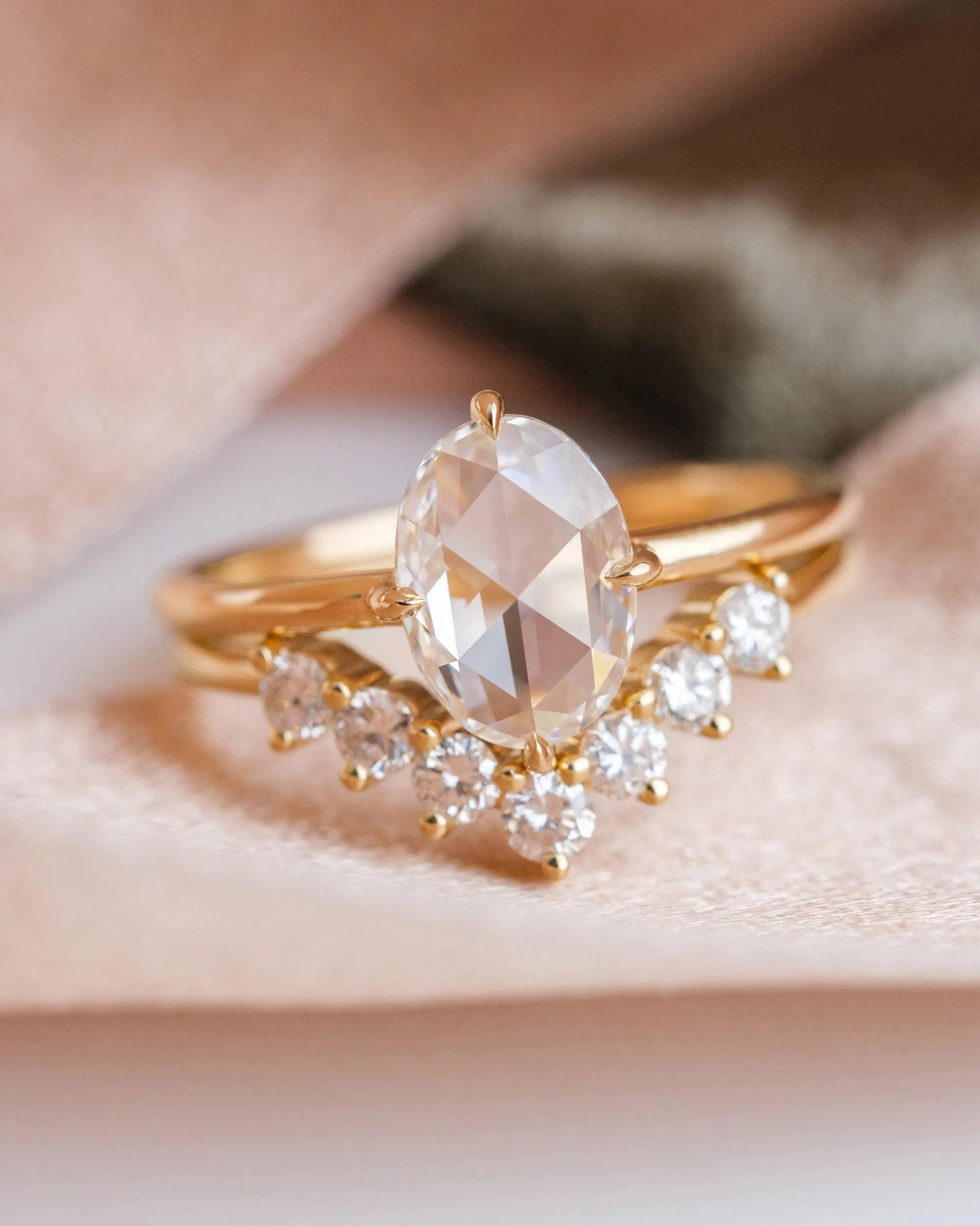 1.51ct Eva Oval Rose Cut Diamond Engagement Ring