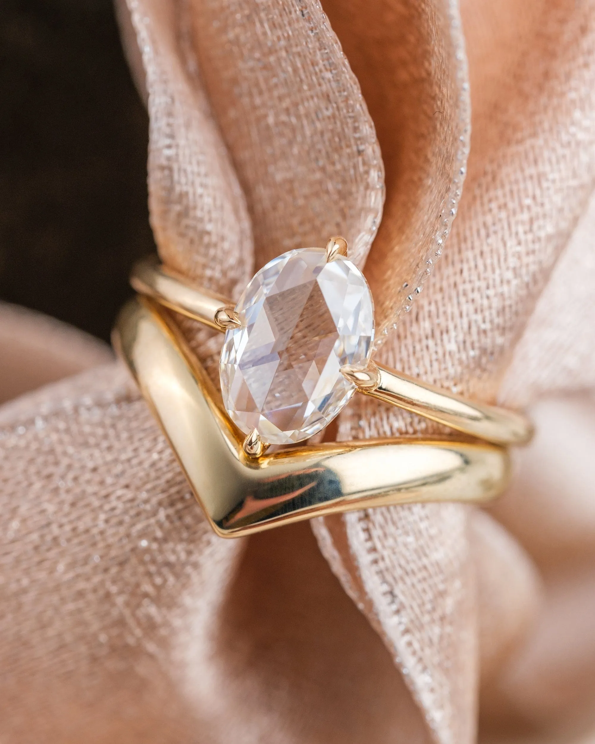1.51ct Eva Oval Rose Cut Diamond Engagement Ring