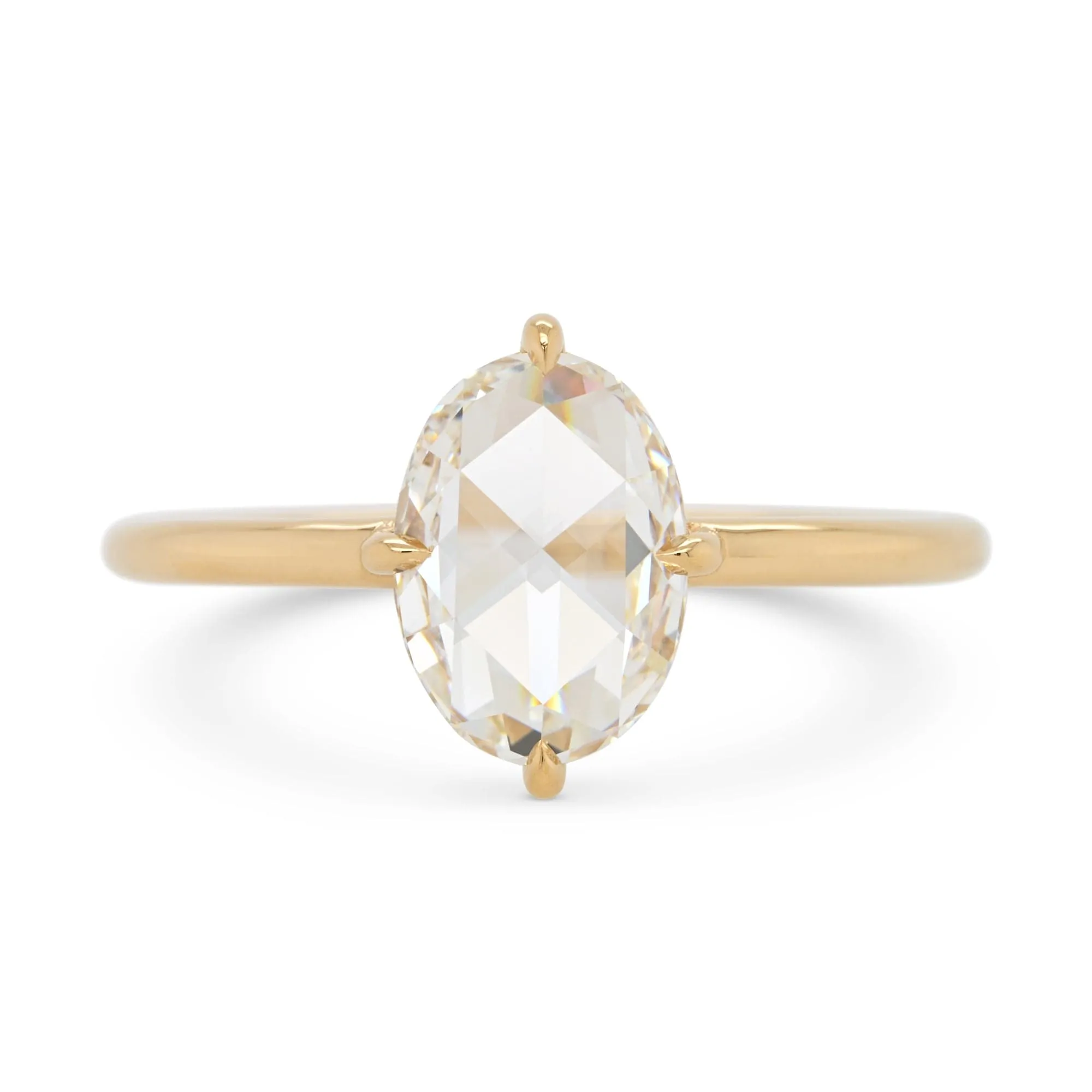 1.51ct Eva Oval Rose Cut Diamond Engagement Ring