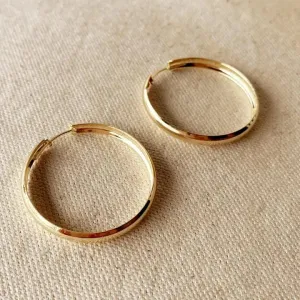 18k Gold Filled 40mm Hollow Hoops