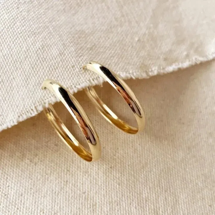 18k Gold Filled 40mm Hollow Hoops