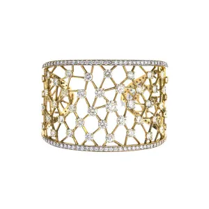 18K Yellow Gold Diamond Cuff Bracelet