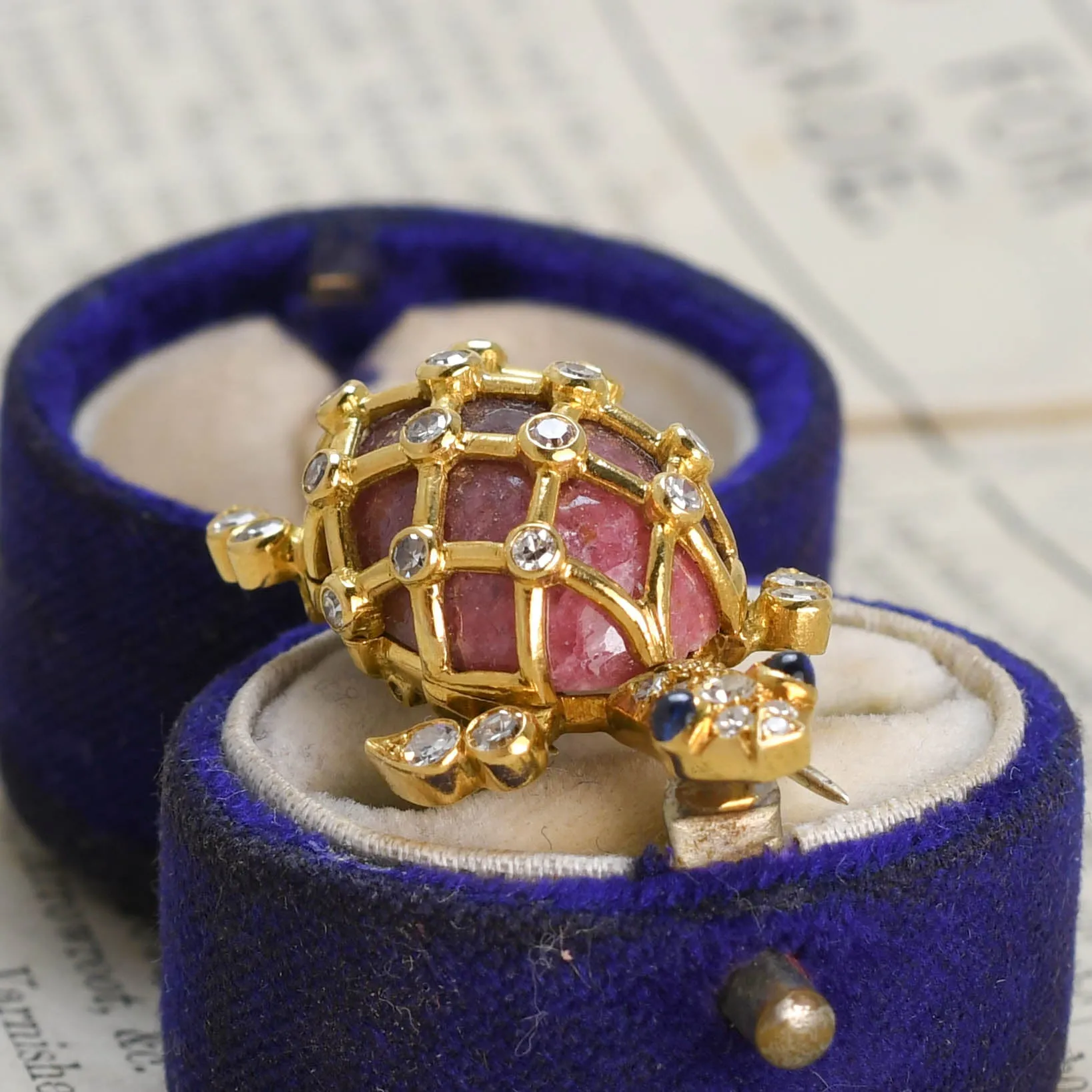 1950's Tiffany & Co Diamond & Agate Turtle Brooch