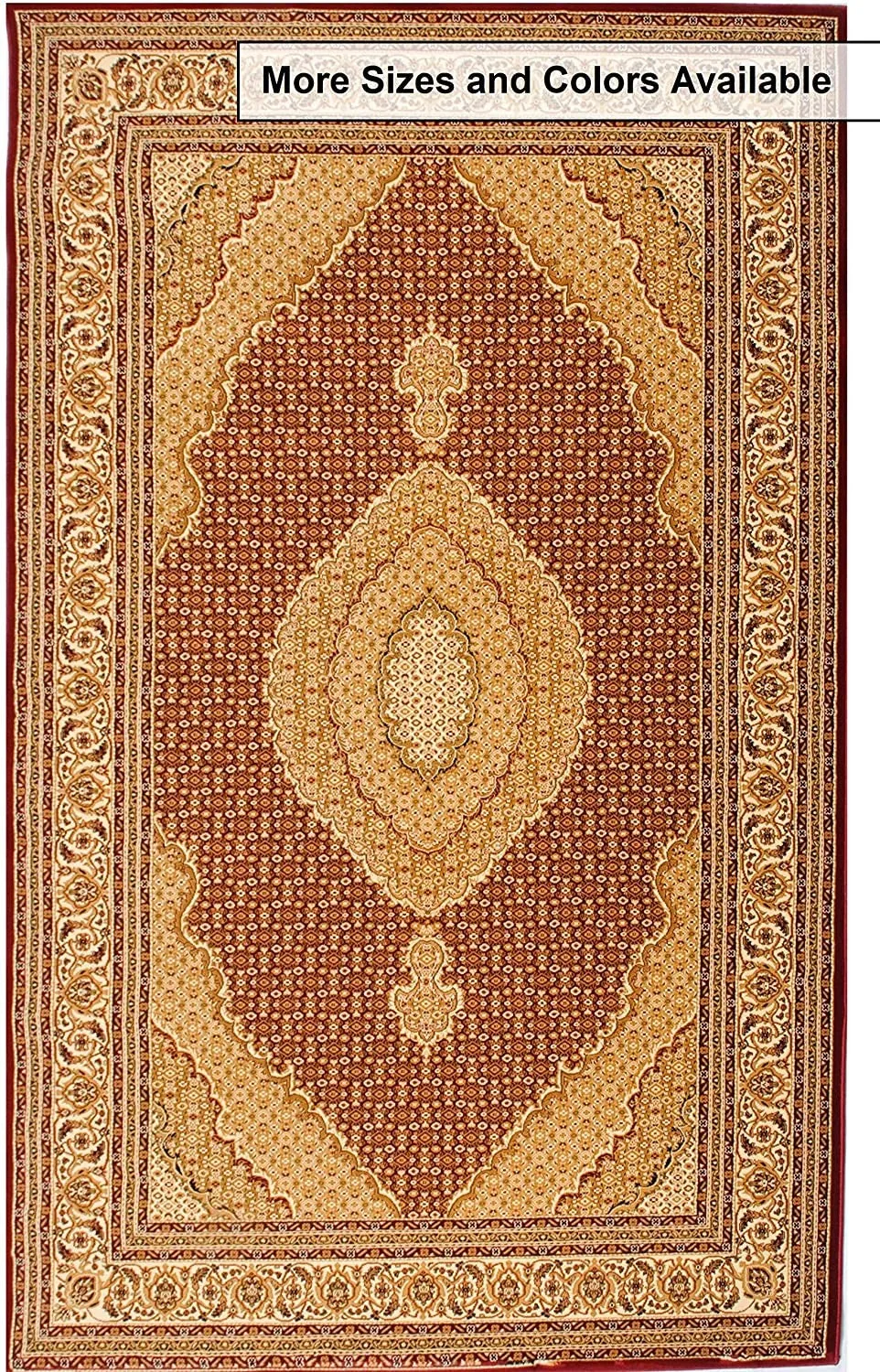 2’ x 10’ Red and Beige Medallion Runner Rug