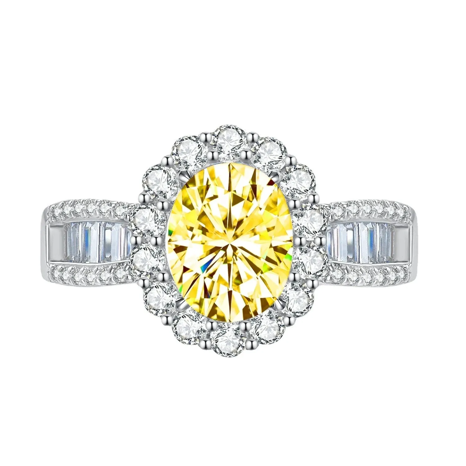 2.0 Ct Oval Cut Diamond Halo White Gold Engagement Ring